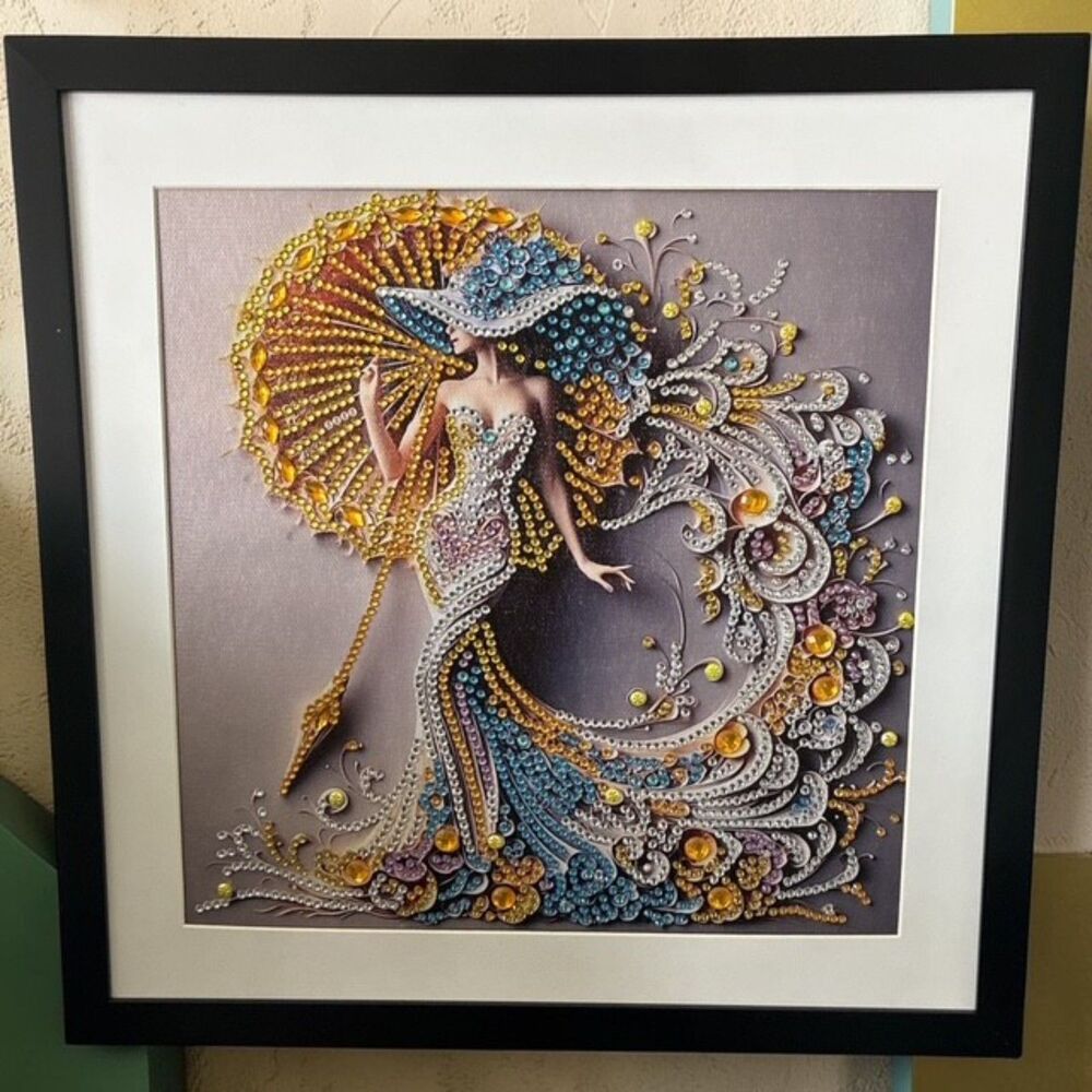 hand-crafted 5D diamond art painting - "Charming Goddess" 12 x 12